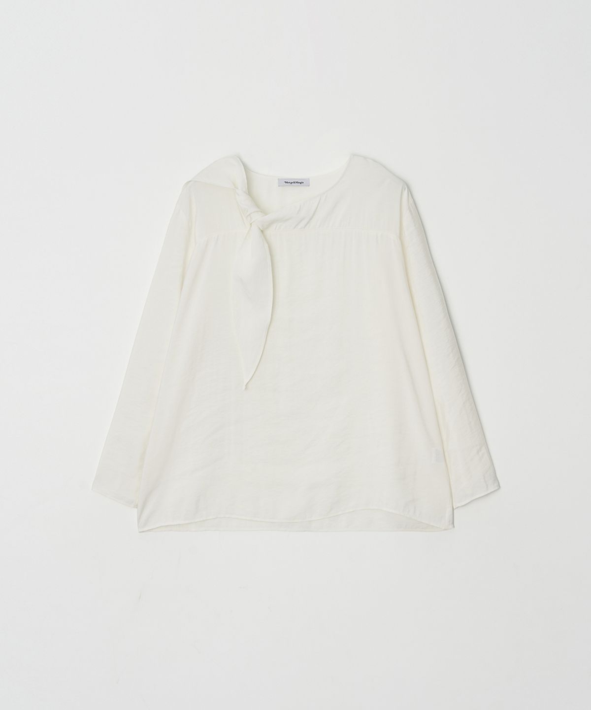 머지앤밍글(MERGE&MINGLE) Soft Knot Tie Blouse (Ivory)