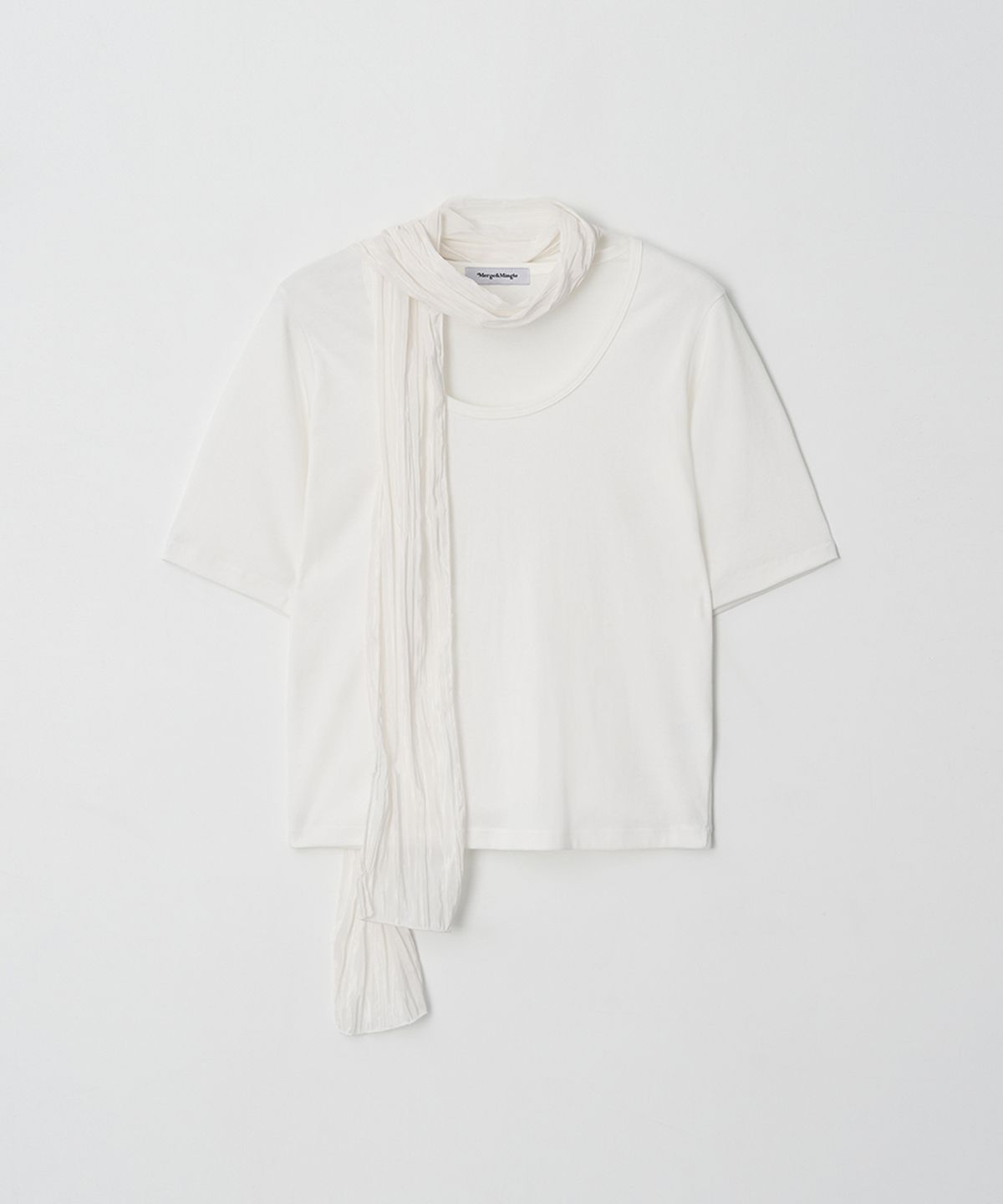 머지앤밍글(MERGE&MINGLE) Layered Petit Scarf T-Set (Ivory)