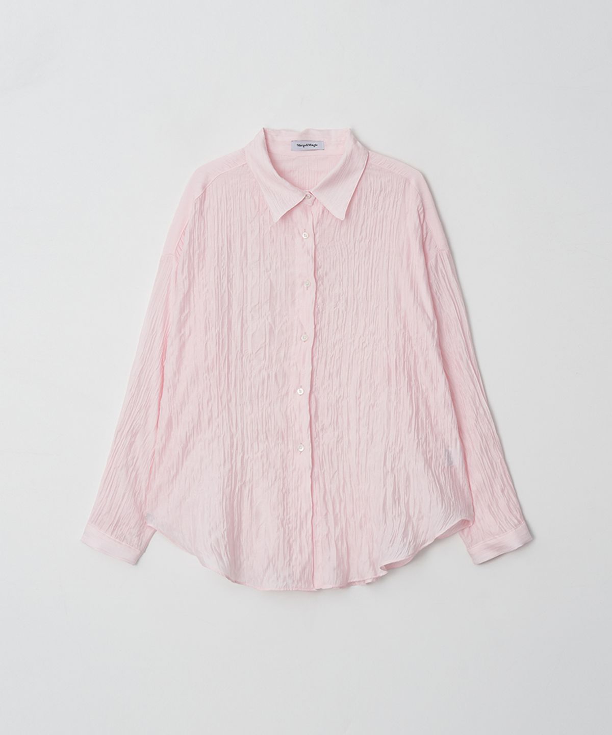 머지앤밍글(MERGE&MINGLE) Crinkle Structure Signature Logo Overshirt (Pink)