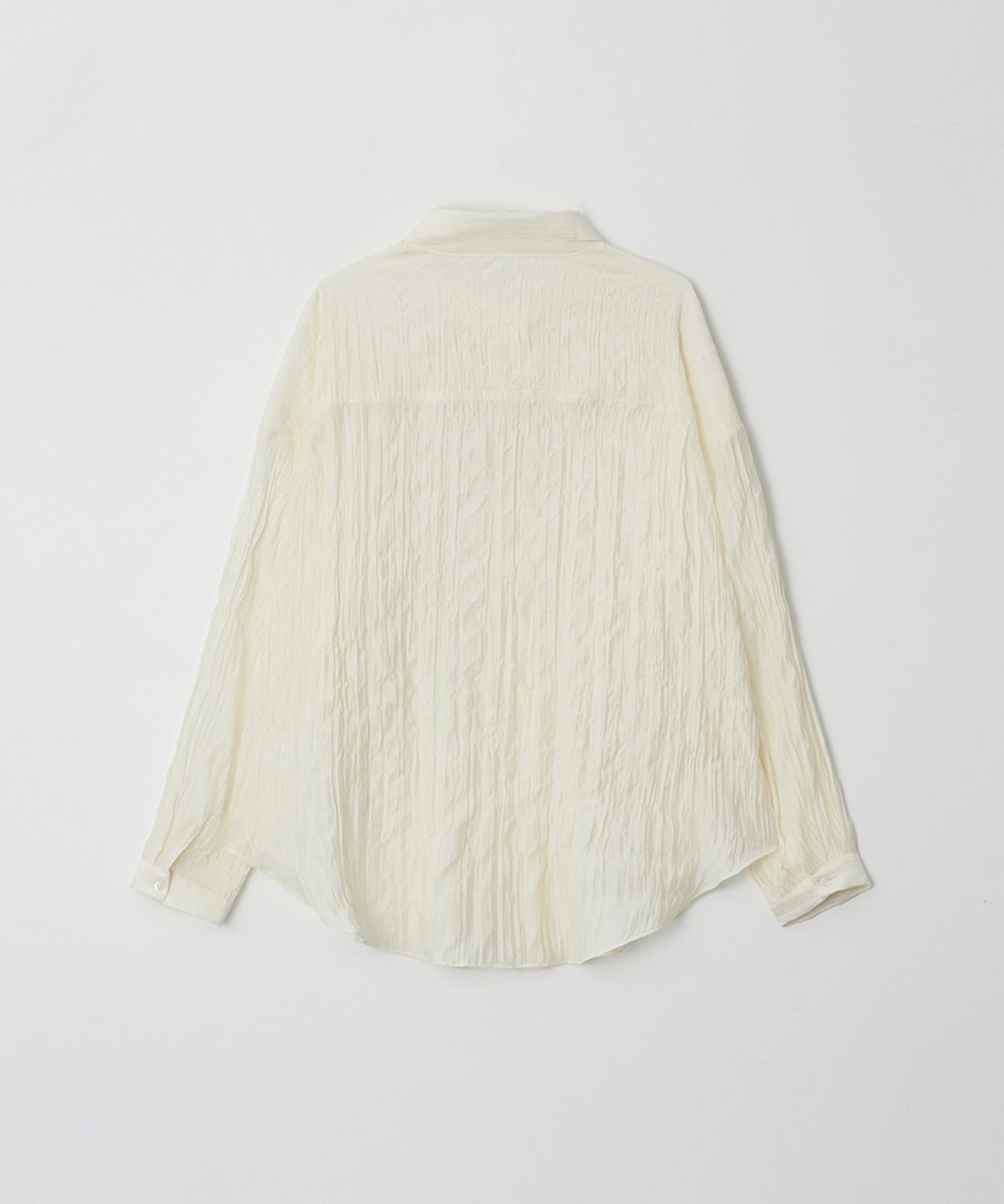 머지앤밍글(MERGE&MINGLE) Crinkle Structure Signature Logo Overshirt (Butter Cream)
