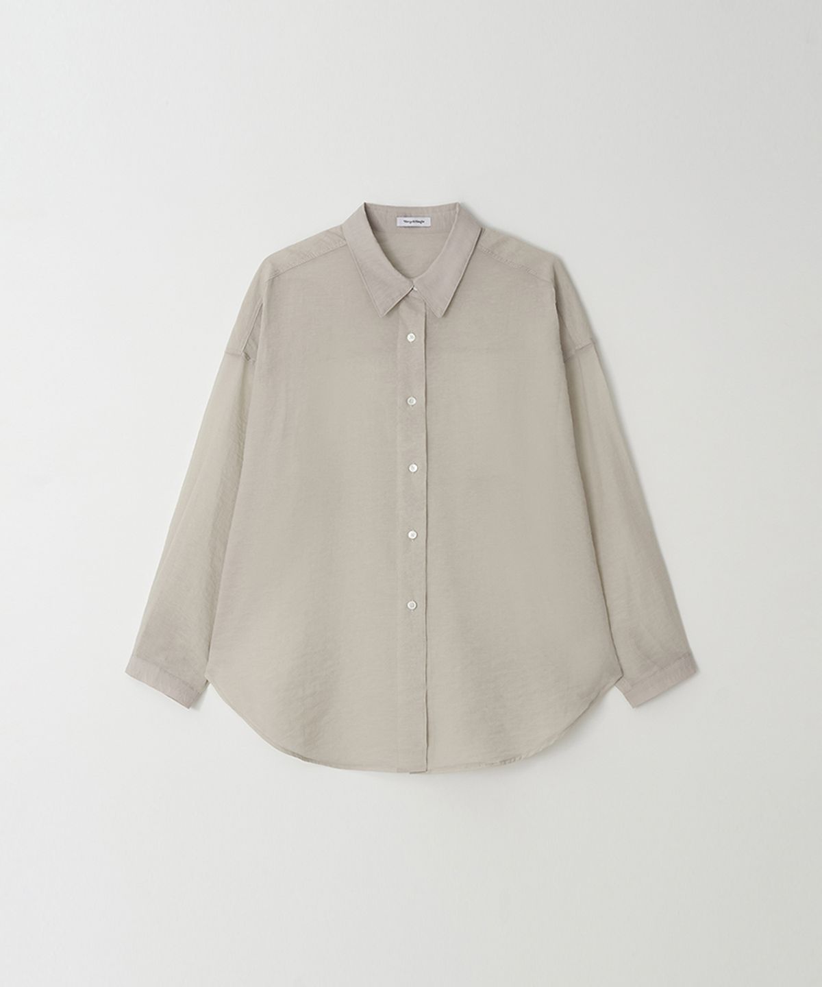 머지앤밍글(MERGE&MINGLE) Breezy Structure Long Sleeve Overshirt (Light Beige)