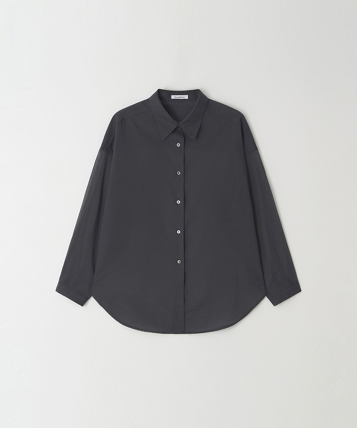 머지앤밍글(MERGE&MINGLE) Breezy Serif Shirring Sleeveless Line Blouse+Overshirt Set (Charcoal)