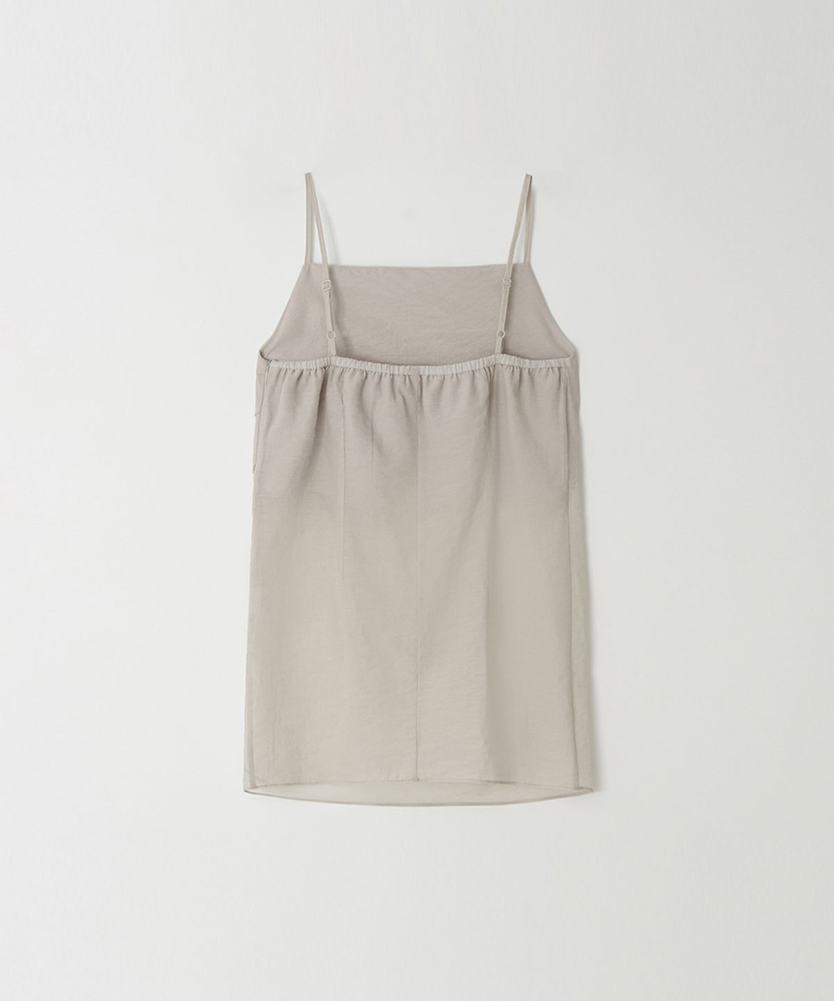 머지앤밍글(MERGE&MINGLE) Breezy Serif Shirring Sleeveless Line Blouse (Light Beige)