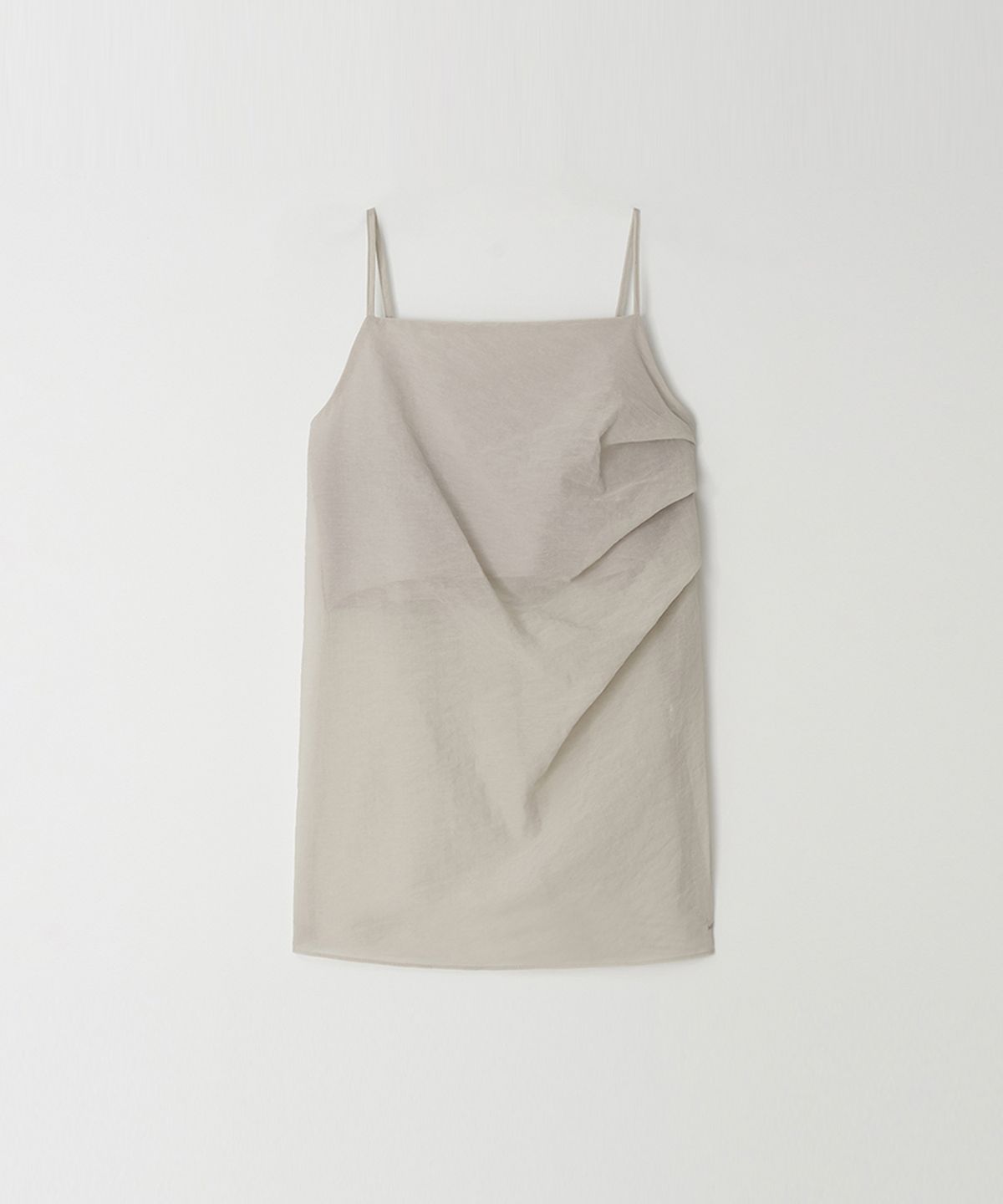 머지앤밍글(MERGE&MINGLE) Breezy Serif Shirring Sleeveless Line Blouse (Light Beige)