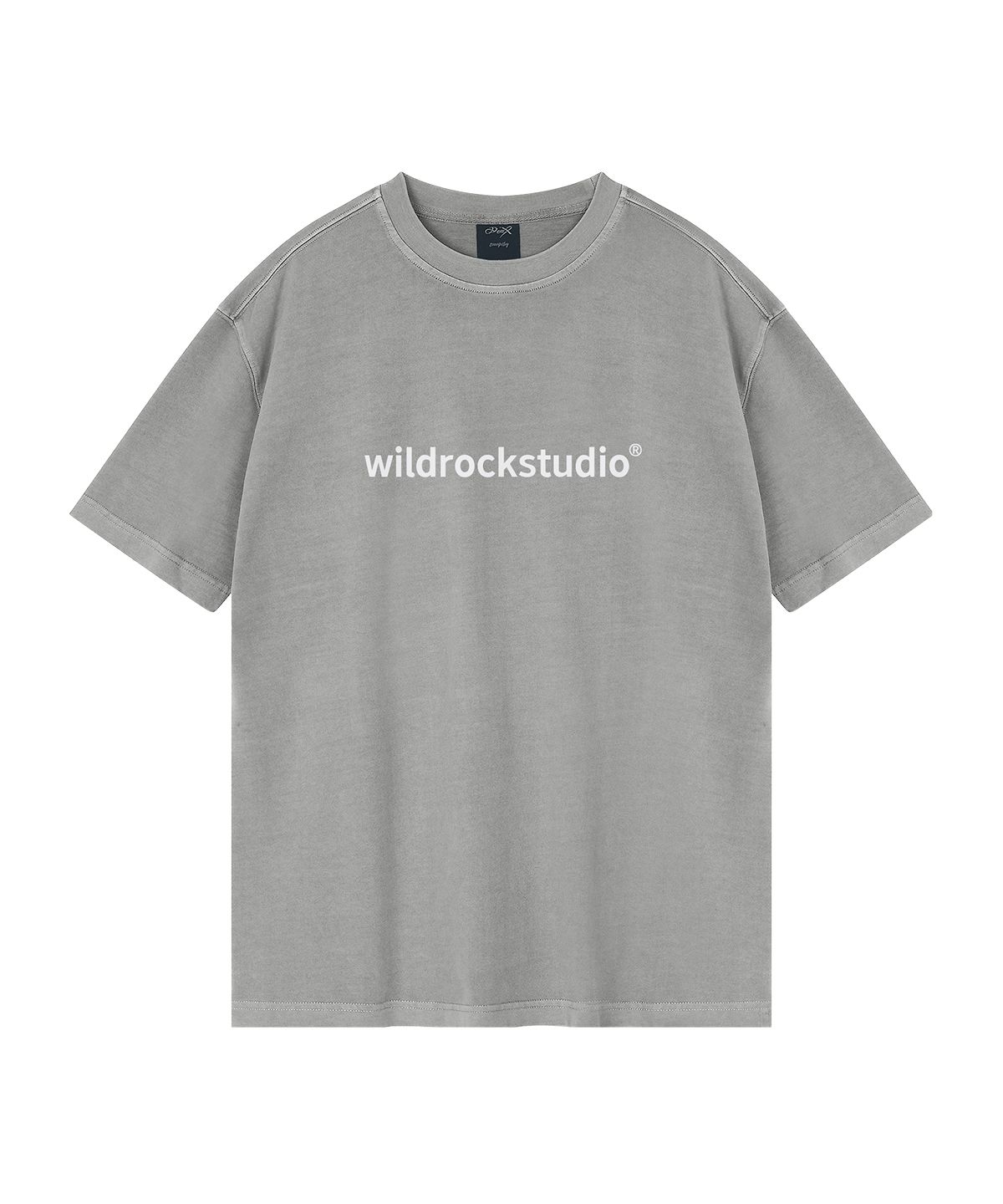 와일드락(WILDROCK) Standard Logo 피그먼트 오버핏 반팔 티셔츠 (크롭 포함)