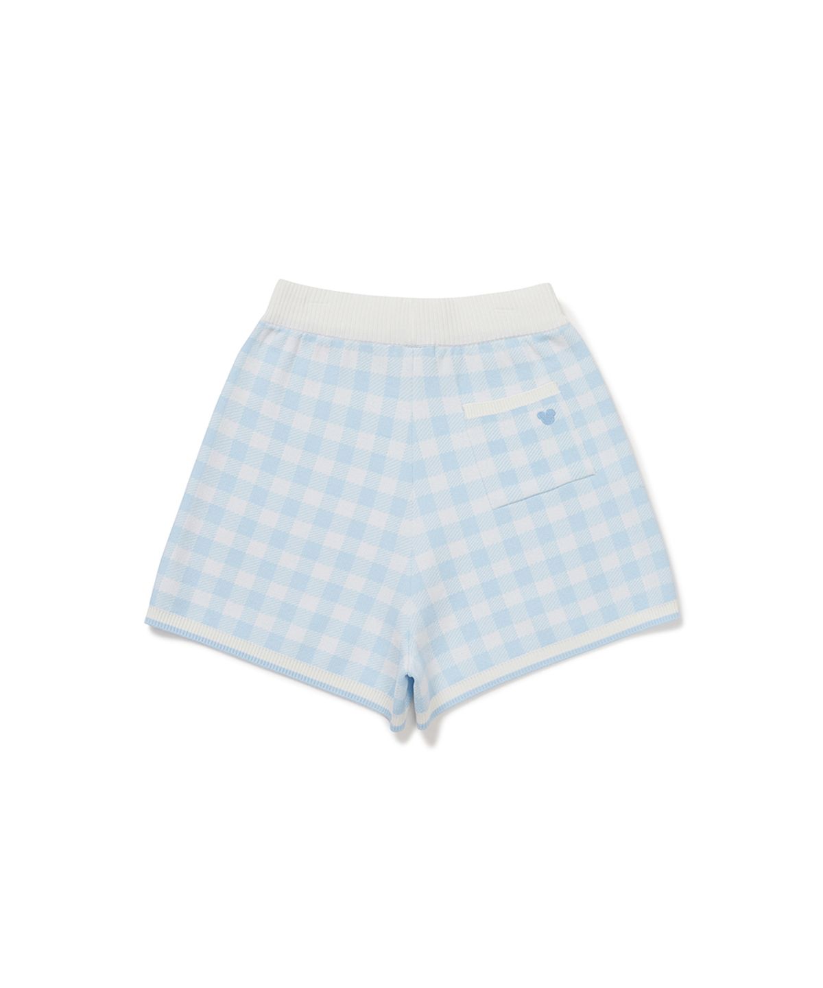 클로브(CLOVE) [26SM clove] Gingham Check Knit Shorts (Light Blue)