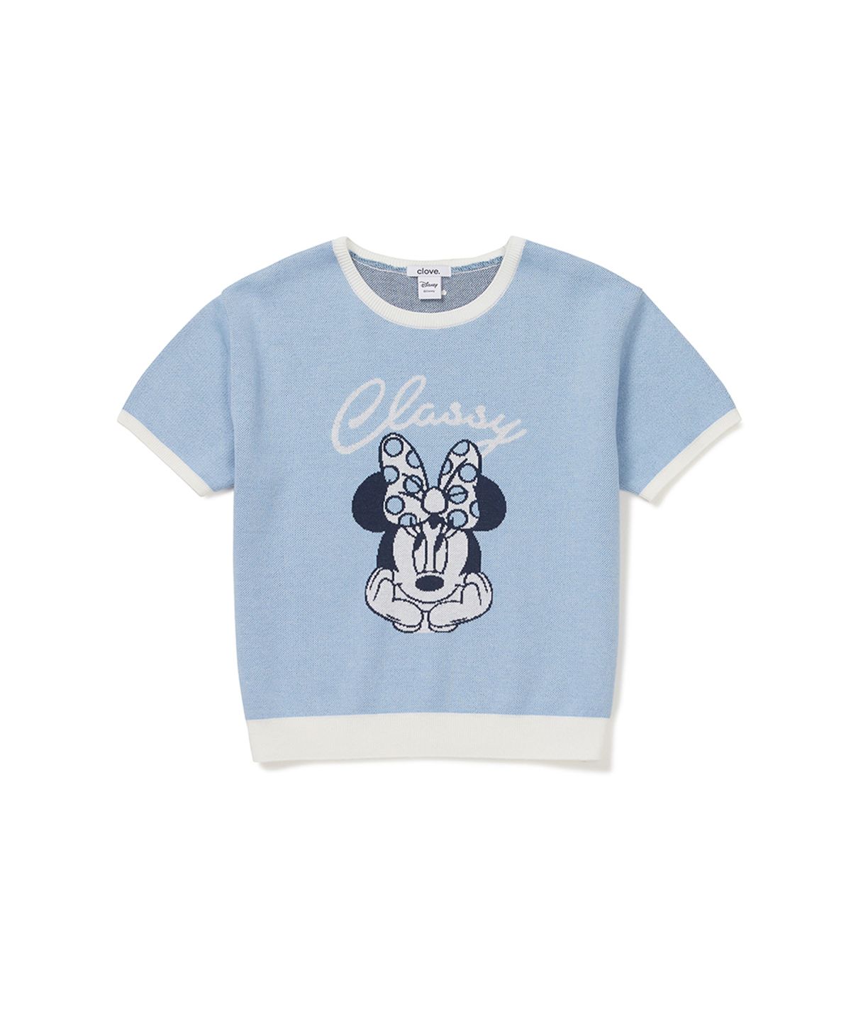 클로브(CLOVE) [26SM clove] Graphic Jacquard Knit Top (Light Blue)