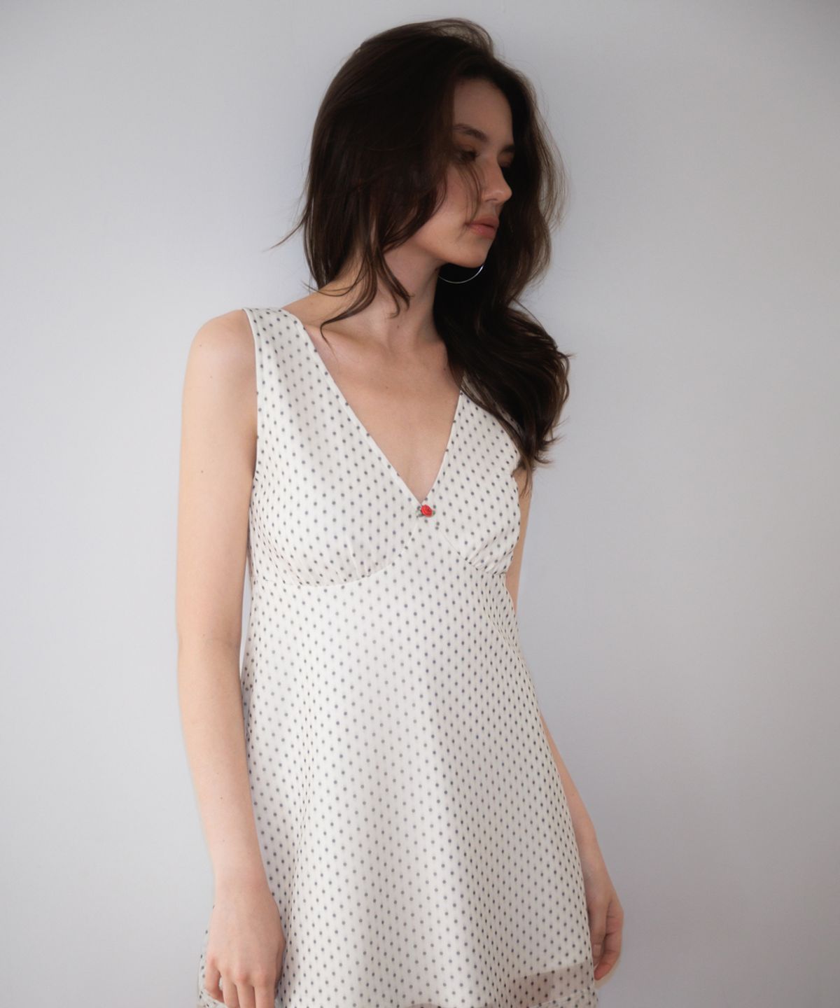 로제프란츠(ROSEFRANTZ) Rose Dot Chiffon Mini Dress [Ivory]