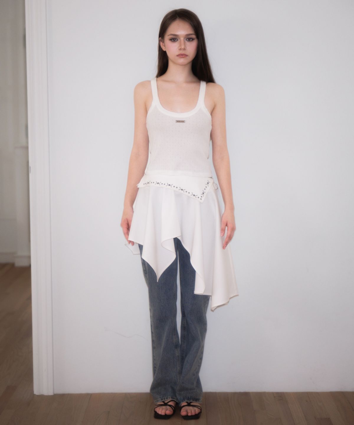로제프란츠(ROSEFRANTZ) Soft Punching Lace Sleeveless [Ivory]