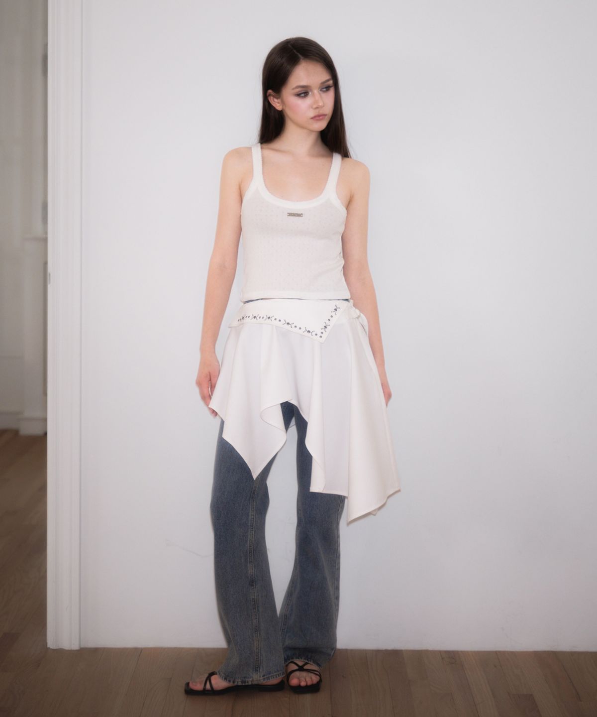 로제프란츠(ROSEFRANTZ) Soft Punching Lace Sleeveless [Ivory]