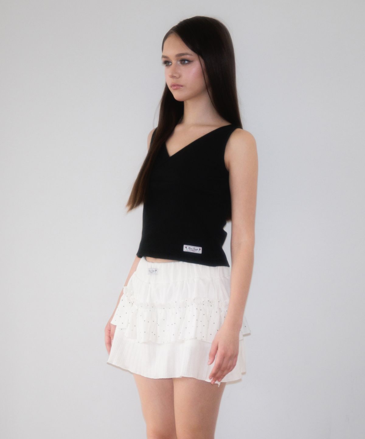 로제프란츠(ROSEFRANTZ) Wrap V-neck sleeveless [Black]