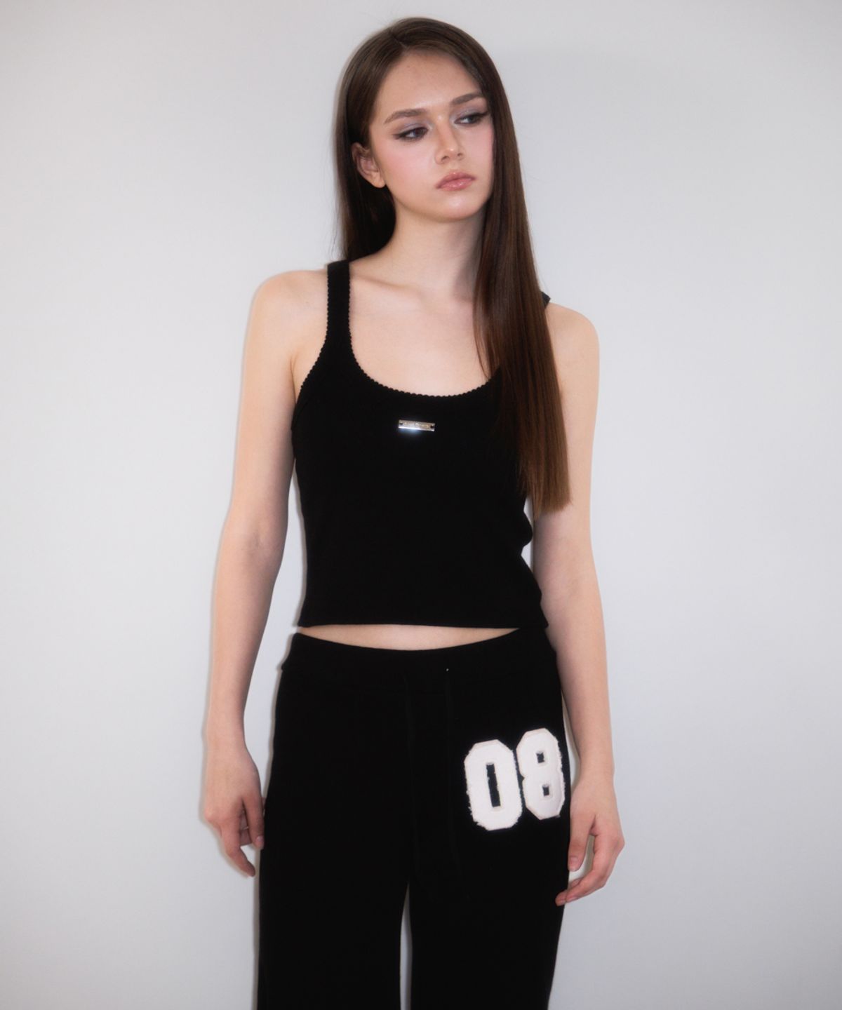 로제프란츠(ROSEFRANTZ) Soft Punching Lace Sleeveless [Black]
