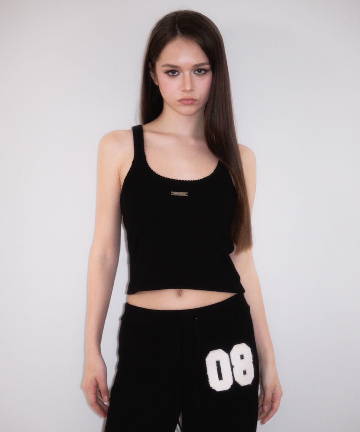 로제프란츠(ROSEFRANTZ) Soft Punching Lace Sleeveless [Black]