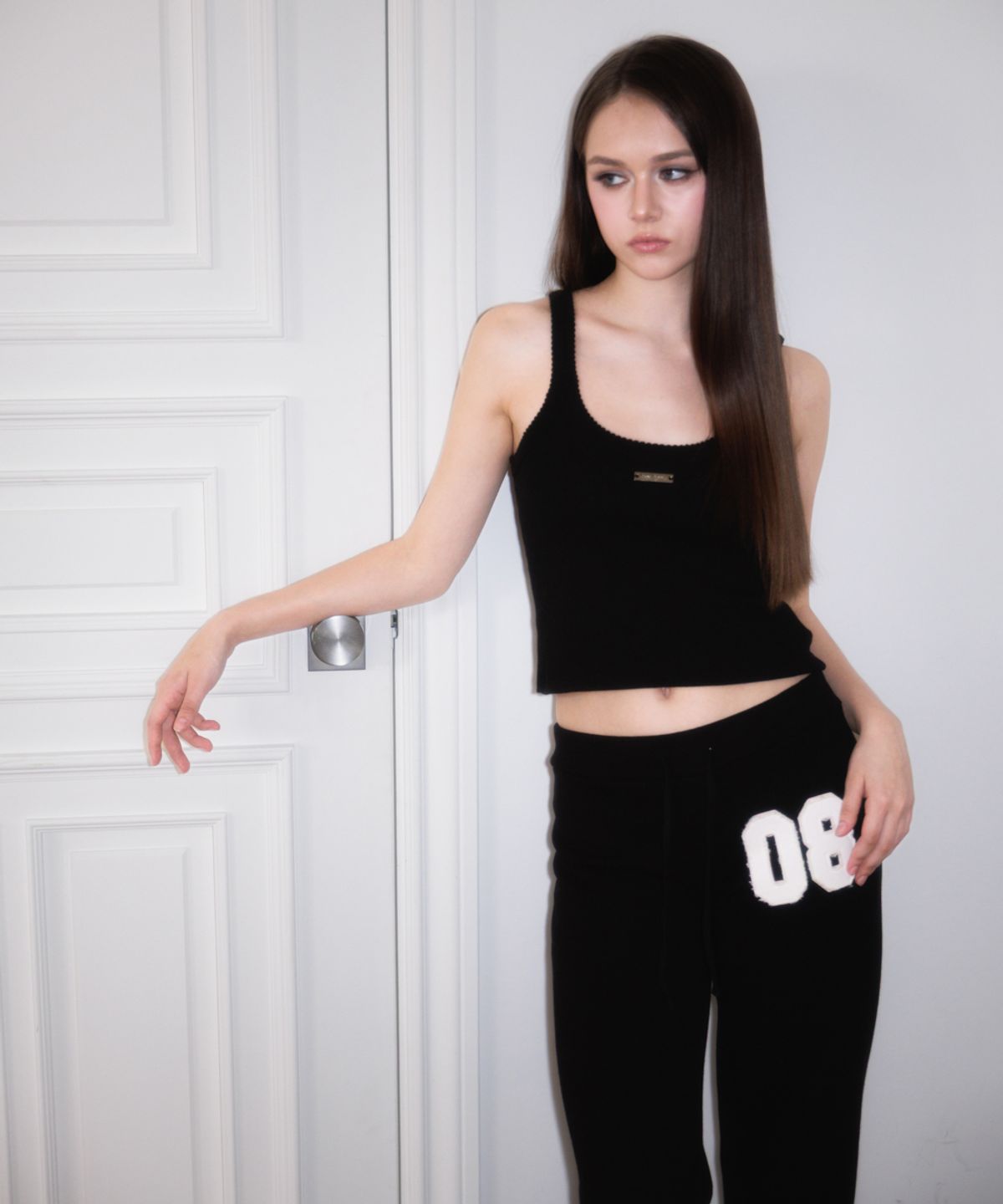 로제프란츠(ROSEFRANTZ) Soft Punching Lace Sleeveless [Black]