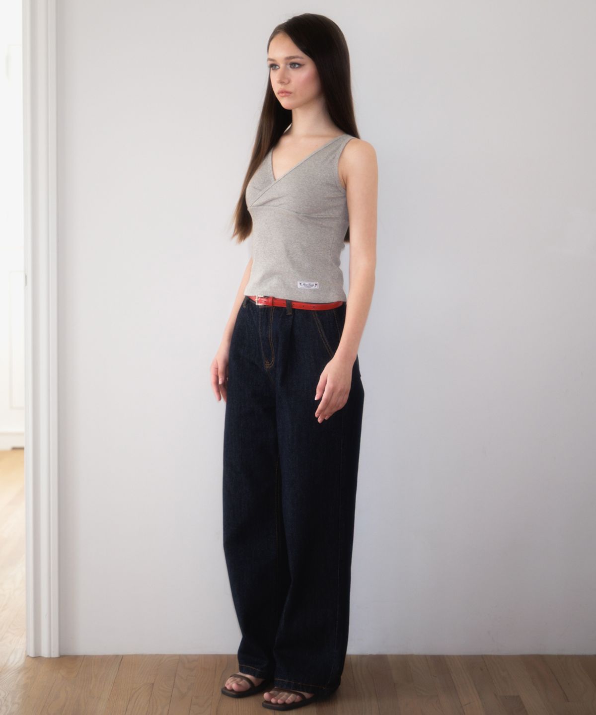 로제프란츠(ROSEFRANTZ) Wrap V-neck sleeveless [Gray]