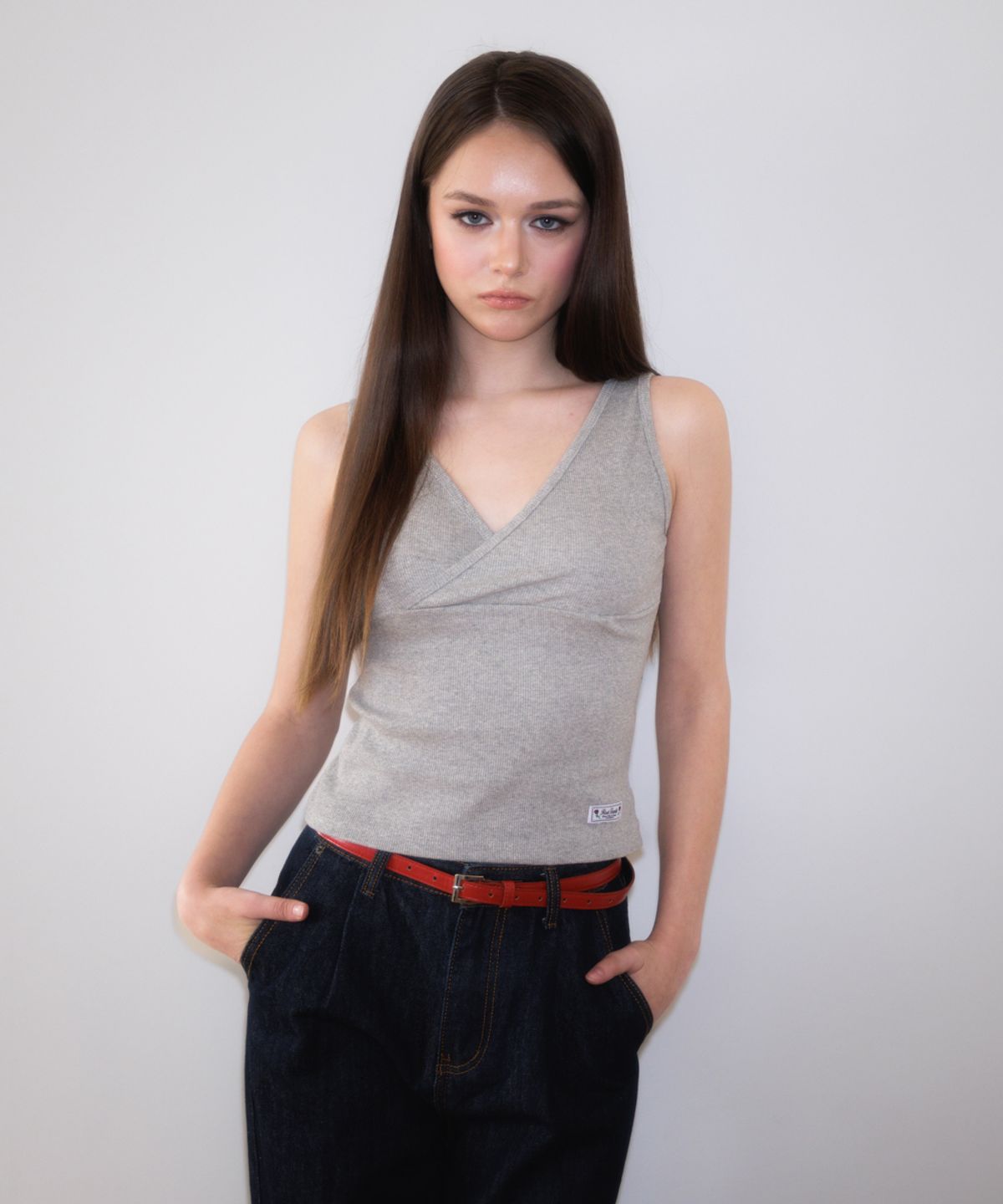 로제프란츠(ROSEFRANTZ) Wrap V-neck sleeveless [Gray]