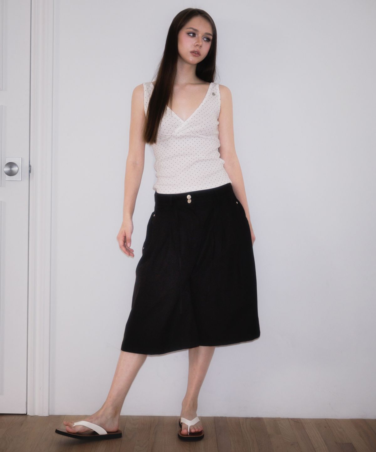로제프란츠(ROSEFRANTZ) Dot V-neck Layered Sleeveless [White]