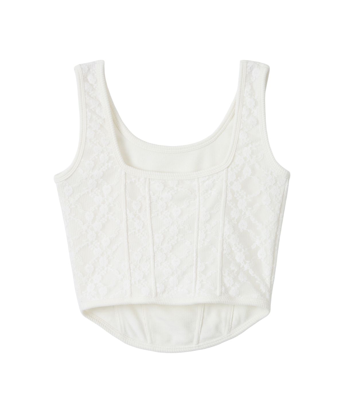 에르에르(ERER) Lace Panel Corset Sleeveless White