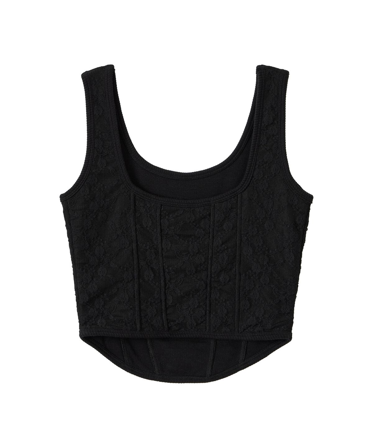 에르에르(ERER) Lace Panel Corset Sleeveless Black
