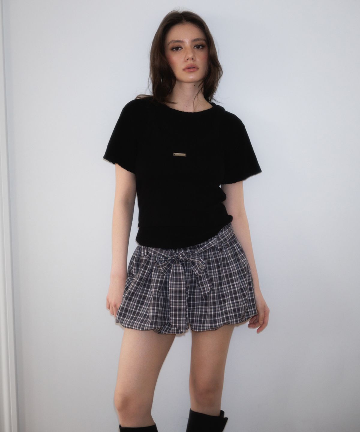 로제프란츠(ROSEFRANTZ) Soft Punching Lace T-shirt [Black]
