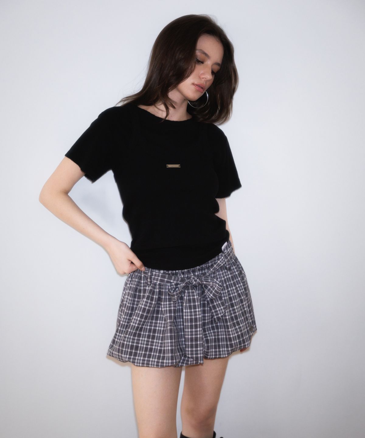 로제프란츠(ROSEFRANTZ) Soft Punching Lace T-shirt [Black]