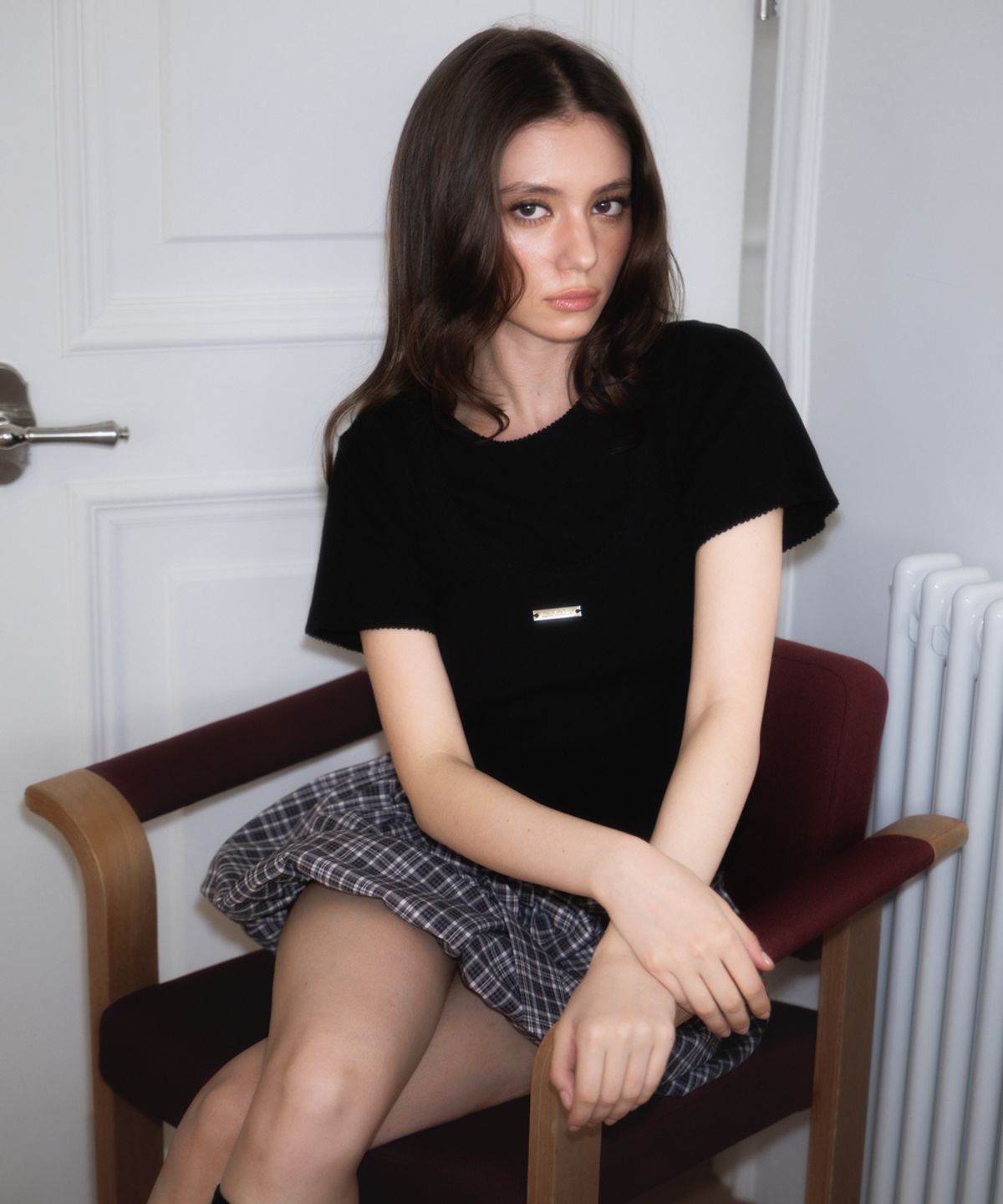 로제프란츠(ROSEFRANTZ) Soft Punching Lace T-shirt [Black]