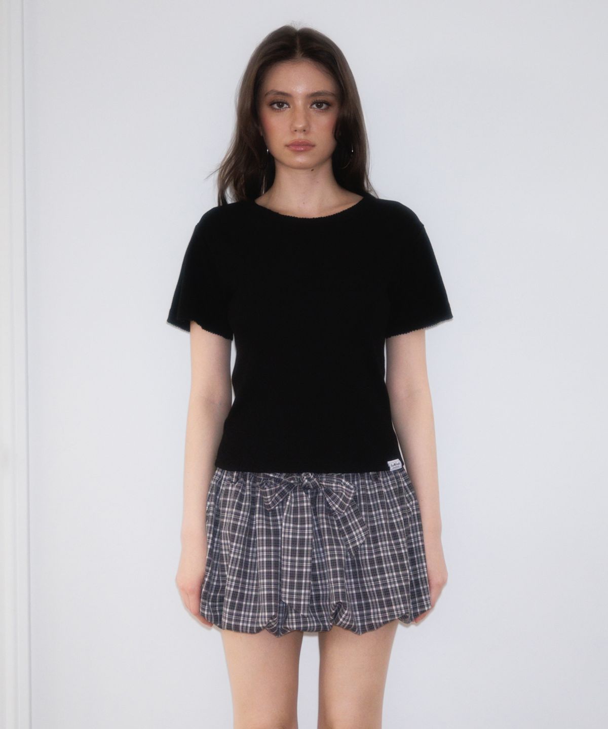 로제프란츠(ROSEFRANTZ) Soft Punching Lace T-shirt [Black]