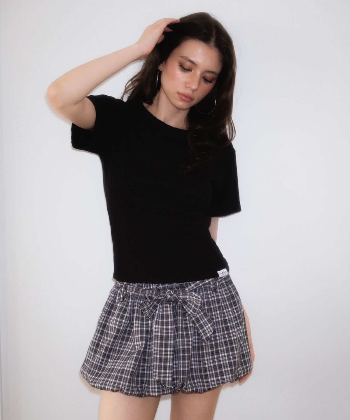로제프란츠(ROSEFRANTZ) Soft Punching Lace T-shirt [Black]