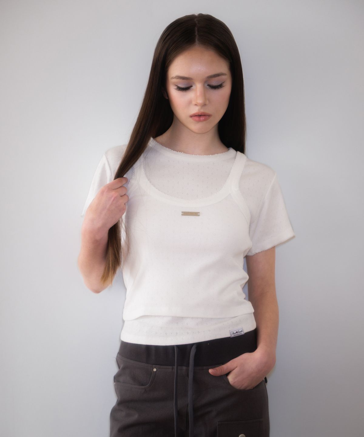 로제프란츠(ROSEFRANTZ) Soft Punching Lace T-shirt [Ivory]