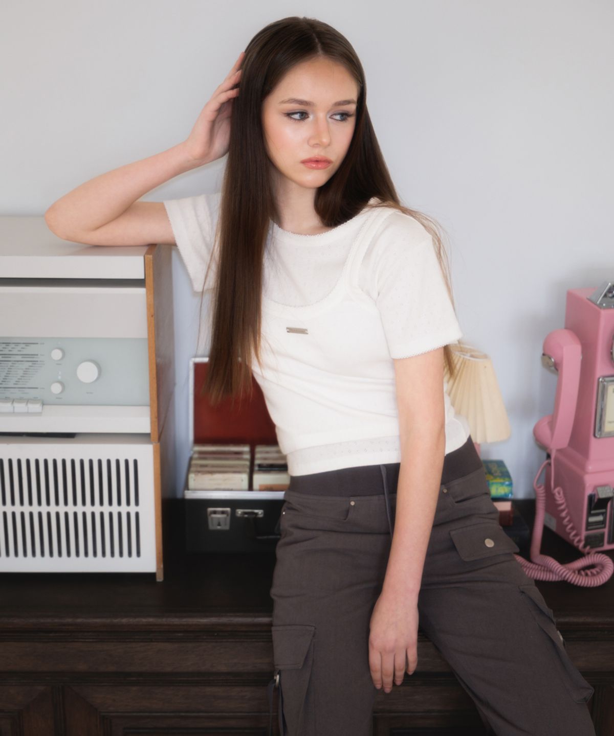 로제프란츠(ROSEFRANTZ) Soft Punching Lace T-shirt [Ivory]