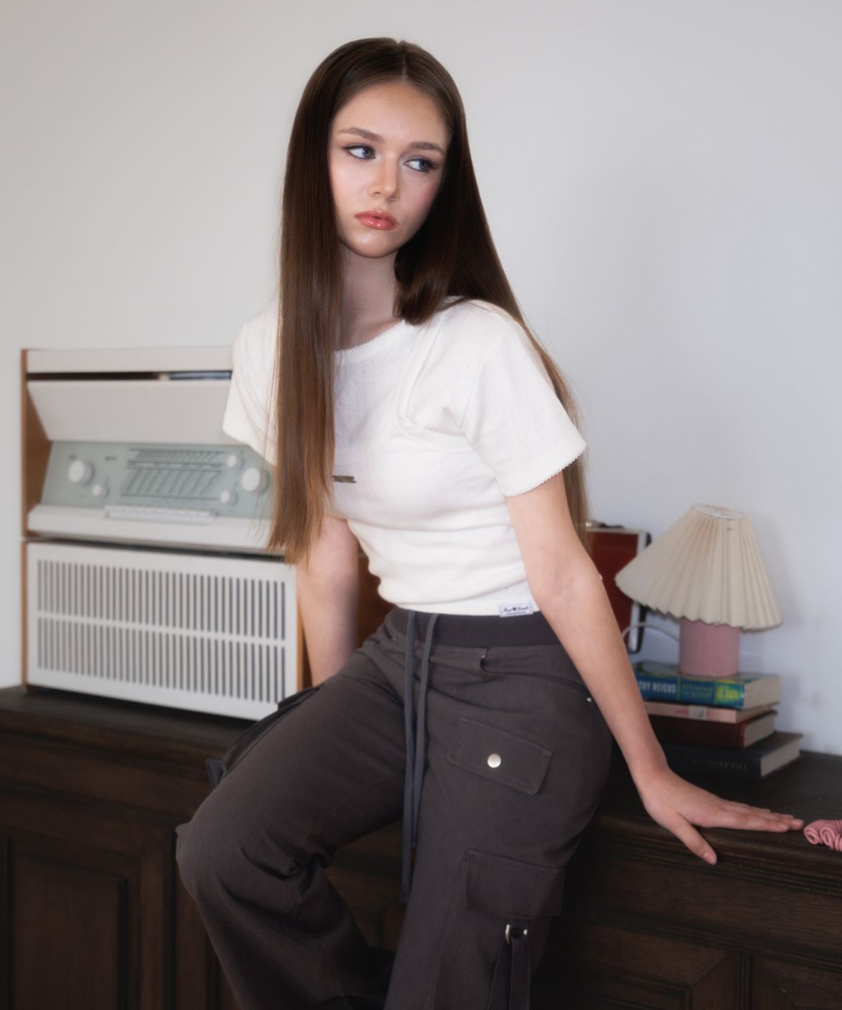 로제프란츠(ROSEFRANTZ) Soft Punching Lace T-shirt [Ivory]