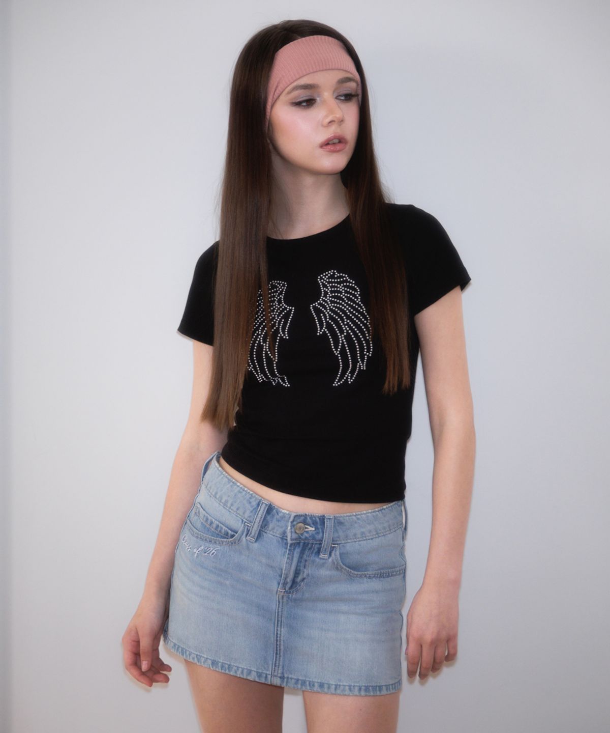 로제프란츠(ROSEFRANTZ) Sparkle Angel Wing T-shirt [Black]