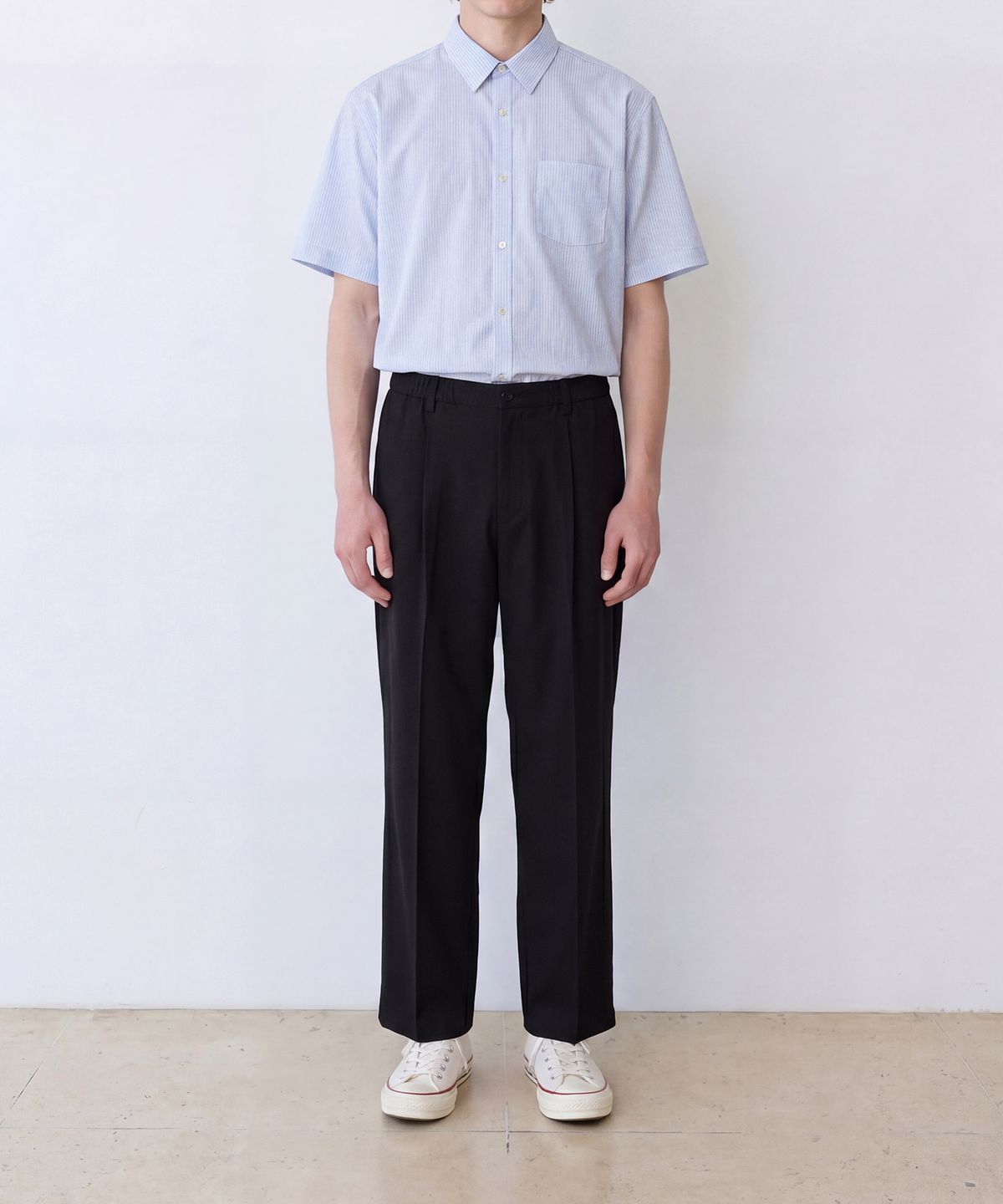 에든버러클럽(EDINBURGH CLUB) OVERSIZED SHORT SLEEVE STRIPE SHIRT (BLUE)