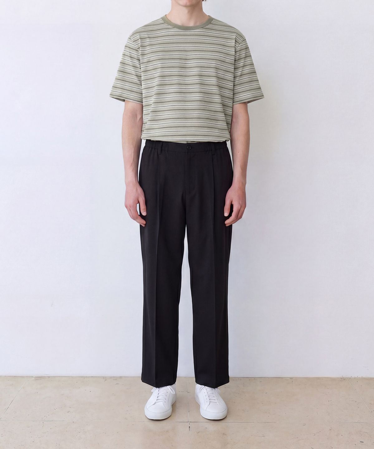 에든버러클럽(EDINBURGH CLUB) DAILY STRIPED T-SHIRT (BEIGE)