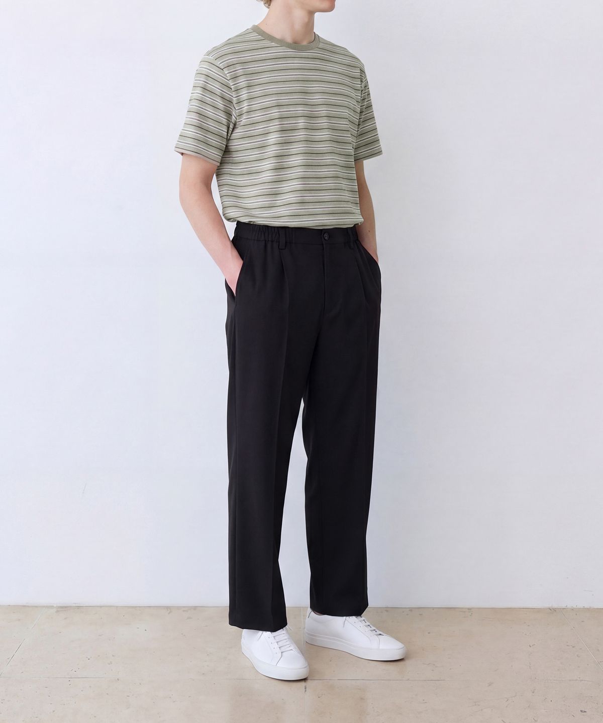 에든버러클럽(EDINBURGH CLUB) DAILY STRIPED T-SHIRT (BEIGE)