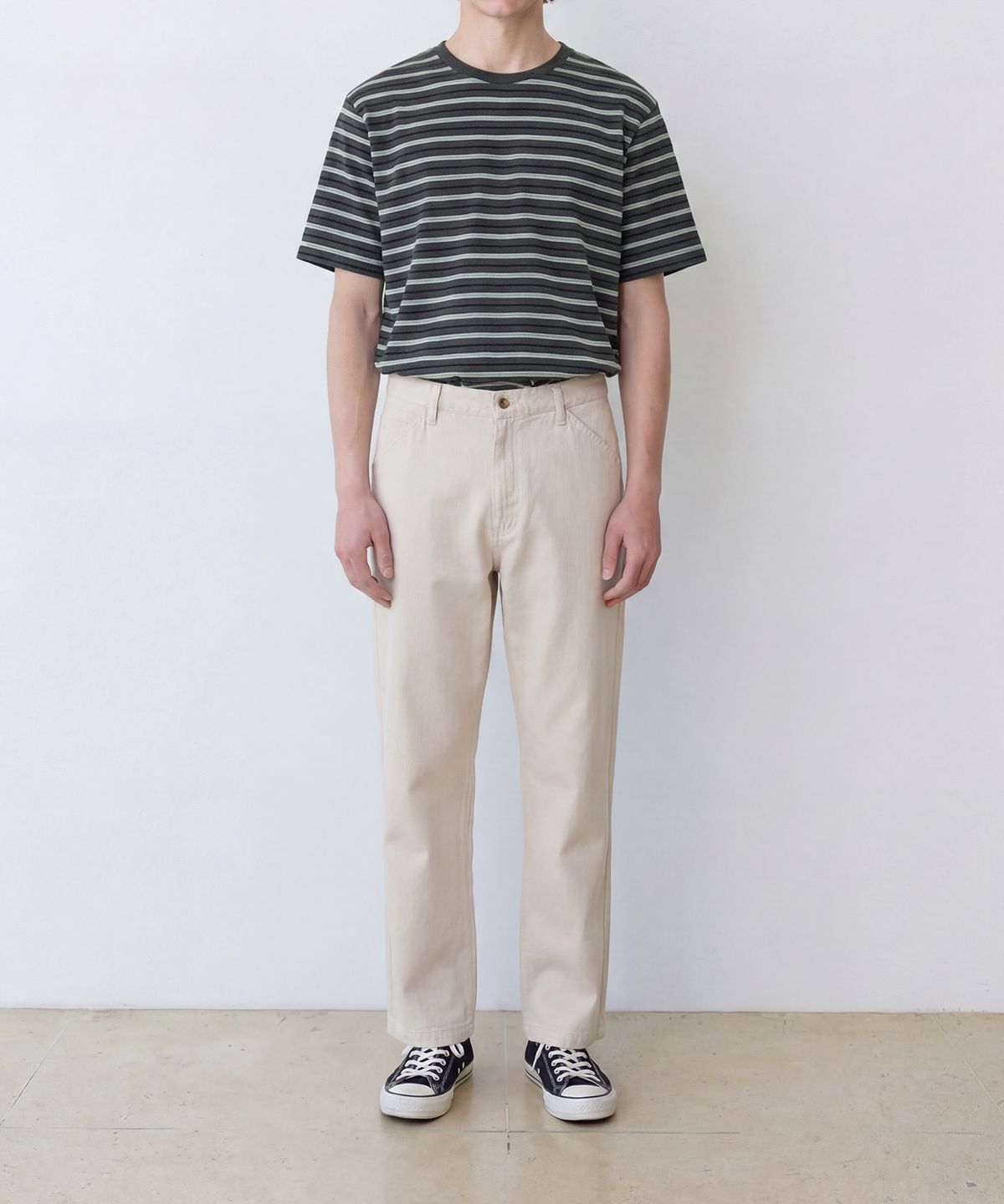 에든버러클럽(EDINBURGH CLUB) DAILY STRIPED T-SHIRT (GREY)