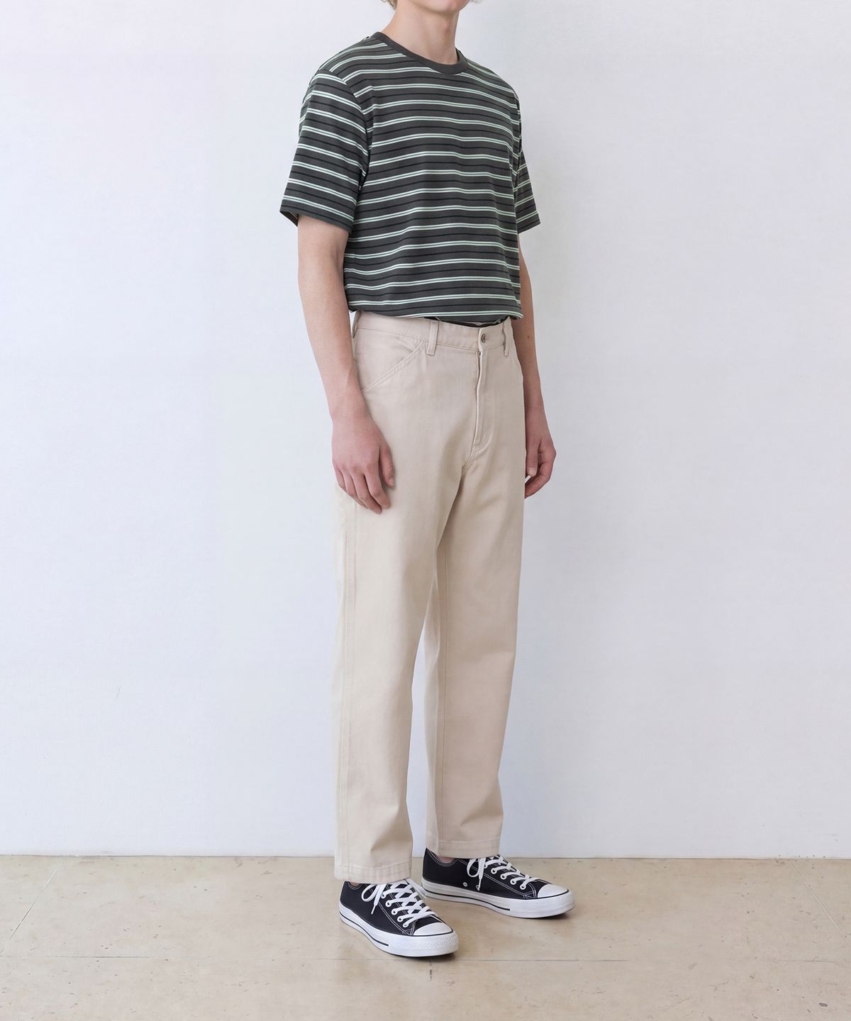 에든버러클럽(EDINBURGH CLUB) DAILY STRIPED T-SHIRT (GREY)