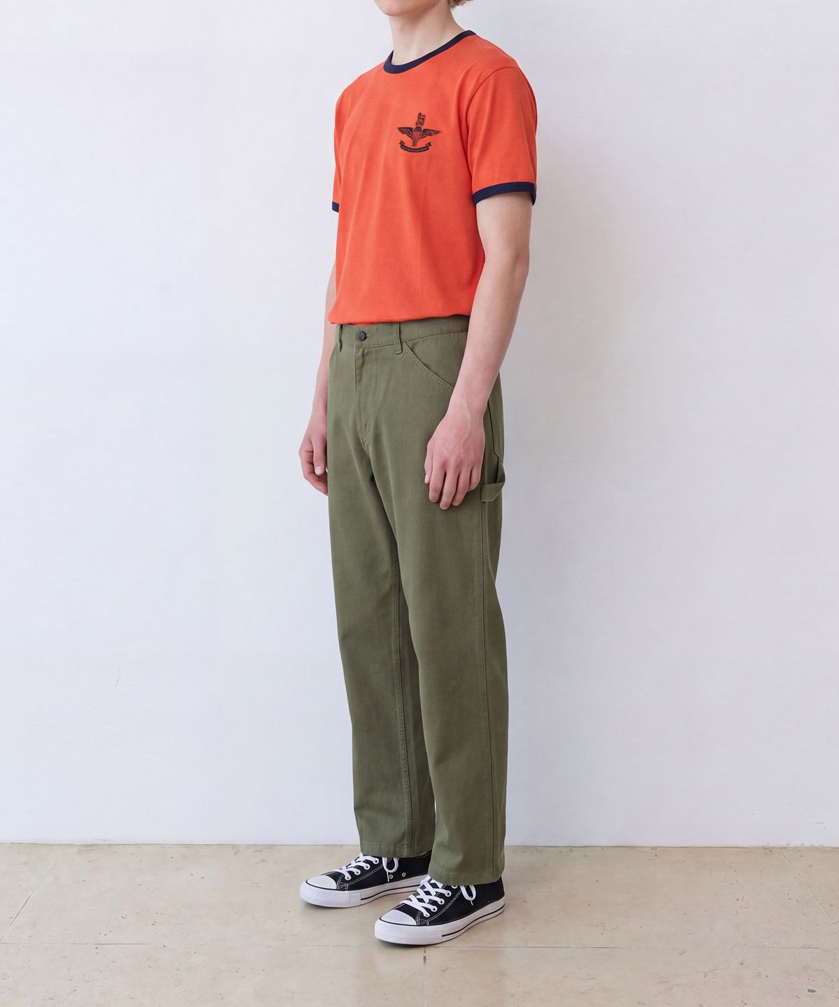 에든버러클럽(EDINBURGH CLUB) AIR FORCE RINGER T-SHIRT (ORANGE)