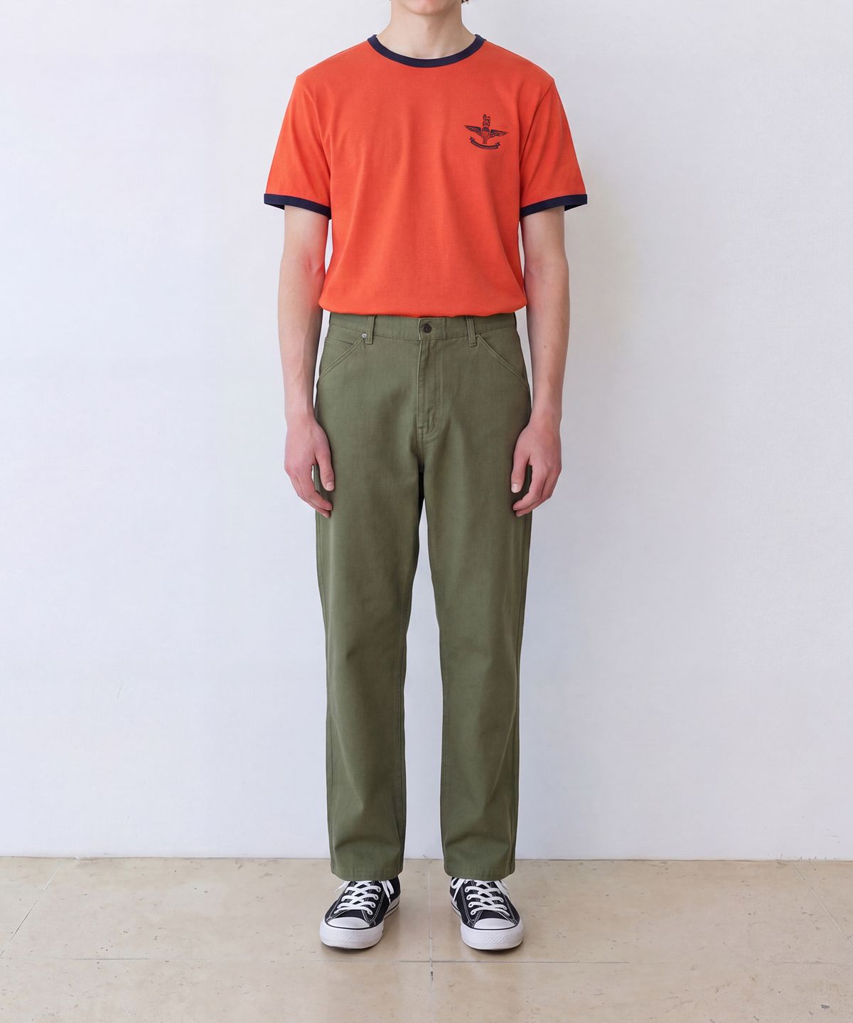 에든버러클럽(EDINBURGH CLUB) AIR FORCE RINGER T-SHIRT (ORANGE)