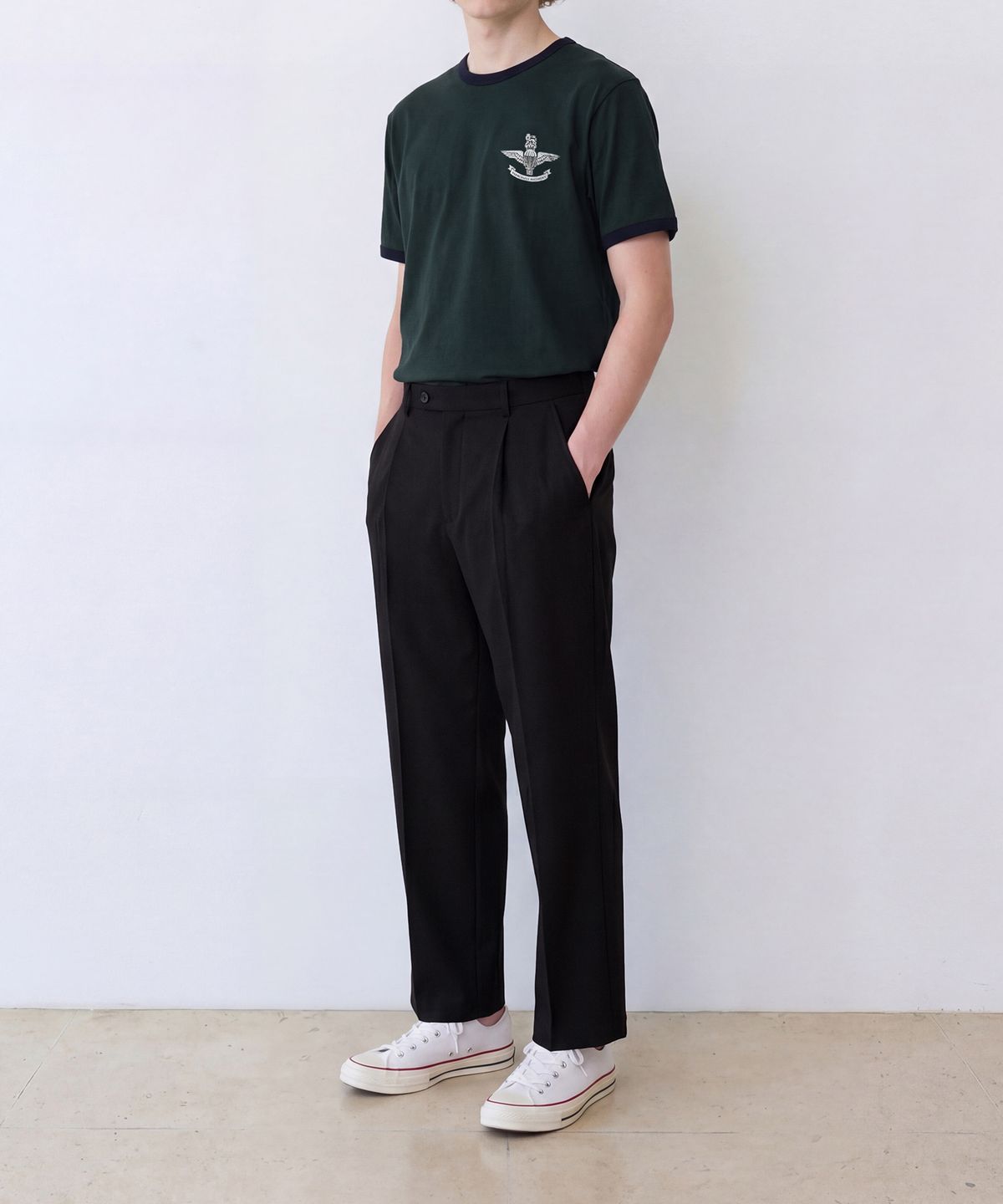 에든버러클럽(EDINBURGH CLUB) AIR FORCE RINGER T-SHIRT (GREEN)