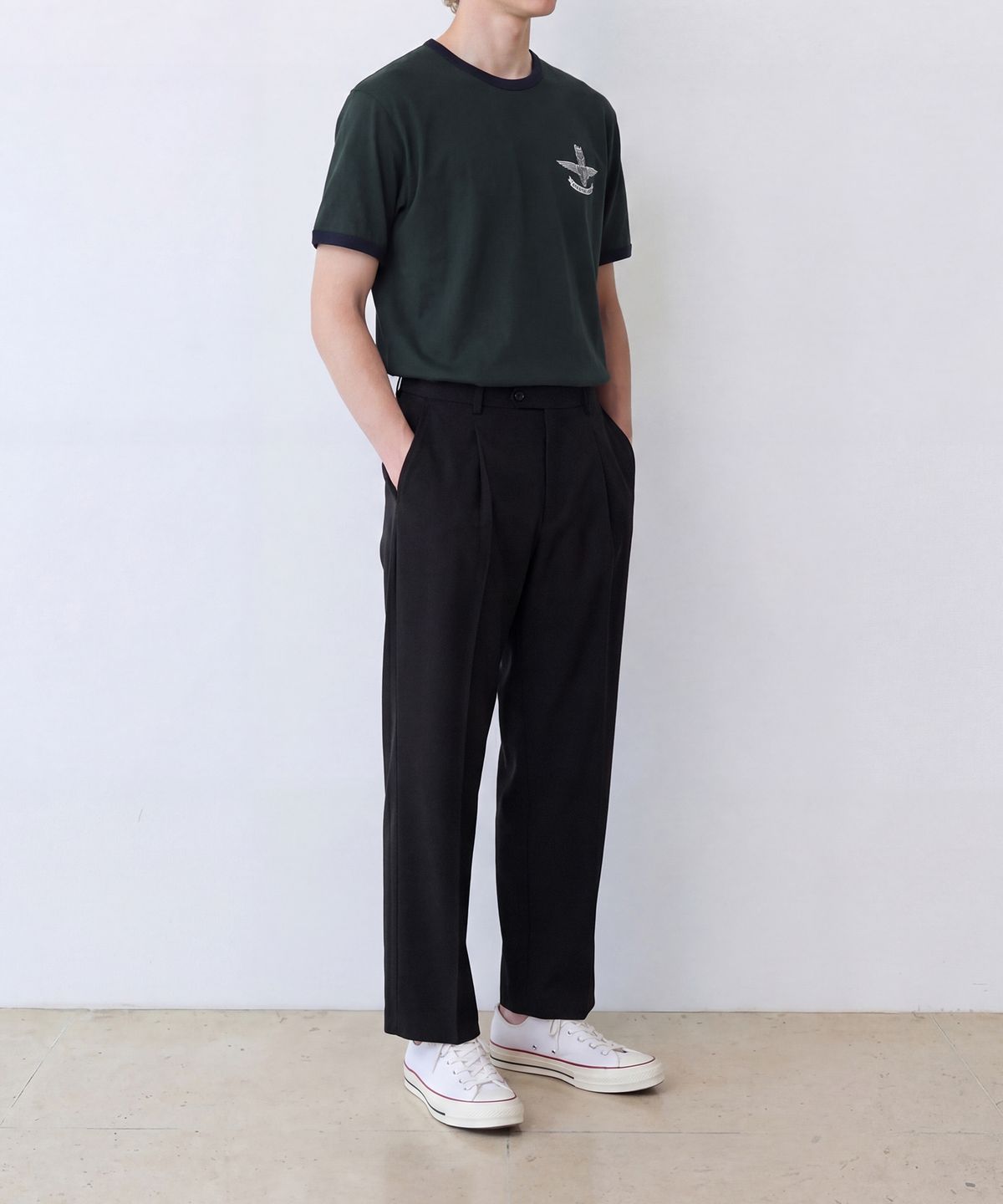 에든버러클럽(EDINBURGH CLUB) AIR FORCE RINGER T-SHIRT (GREEN)