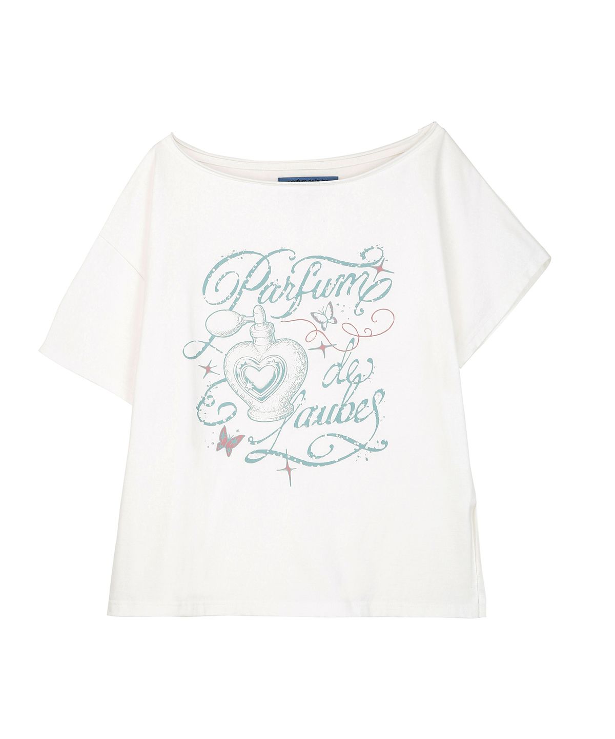 파퓸드로브(PARFUM DE LAUBE) Faded Off-Shoulder T-Shirts White
