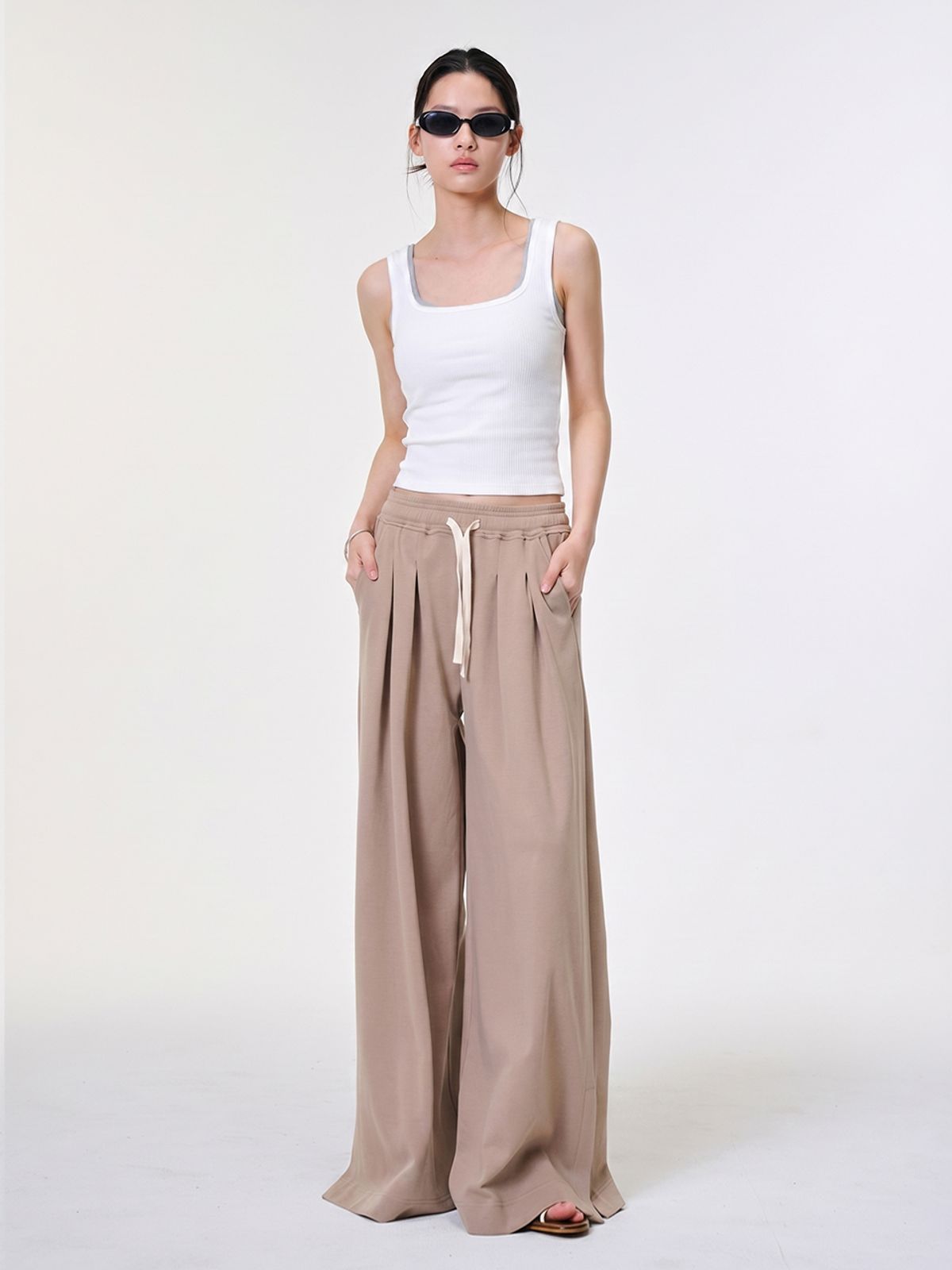 레브레브(REVE REVE) Flow String Wide Pants BR
