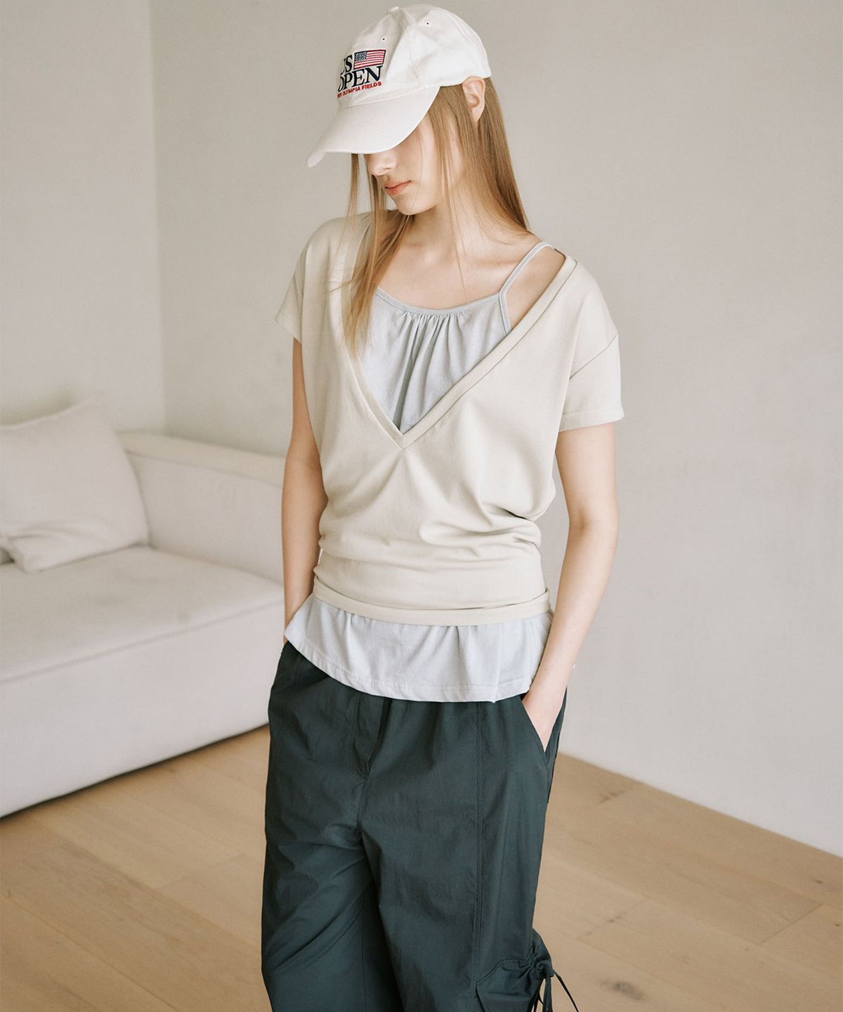 아우로(OURO) NYLON BANDING CARPENTER PANTS [ CHARCOAL ]