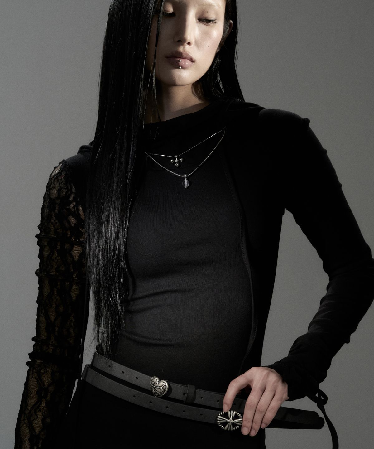 센티멍(SENTIMENTS) NO.765 [DARK GRAY] LEATHER BELT