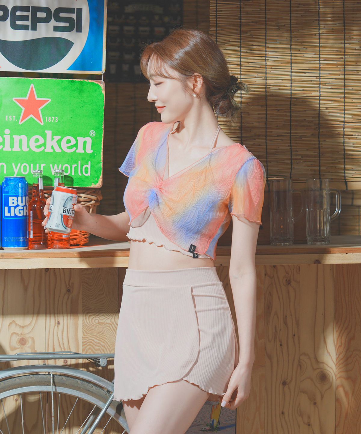 포리즈(PORRIZ) [스칼렛 SKIRT_라이트베이지] 수영복 리조트 커버업 스커트