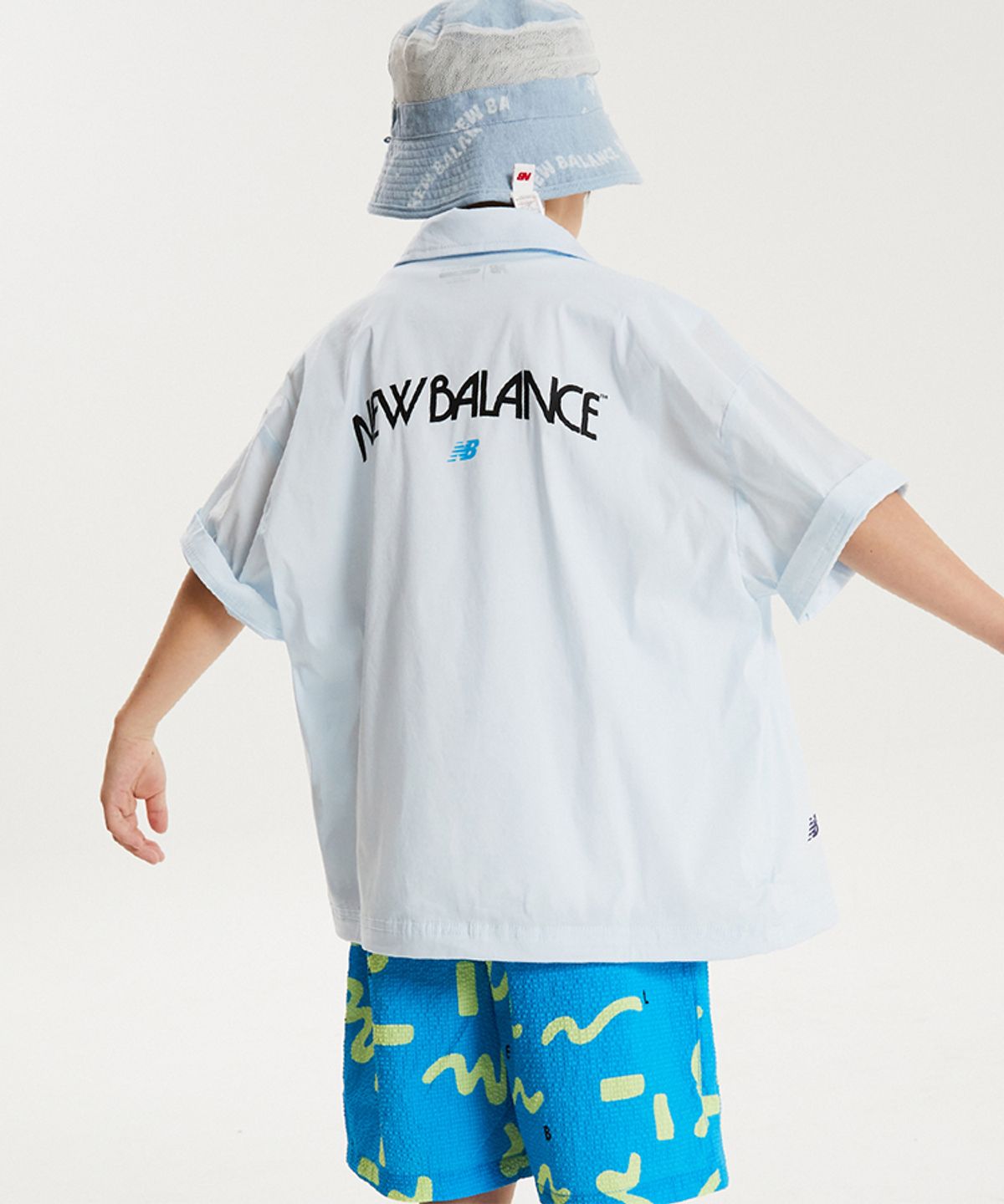 뉴발란스 키즈(NEWBALANCEKIDS) [3PCS] SUMMER WAVE_시어서커 셔켓 셋업 아동 상하복 NK9YG3971U51