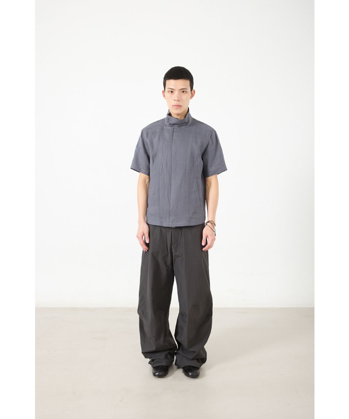 해칭룸(HATCHINGROOM) Arc Zip Shirket Blue Grey