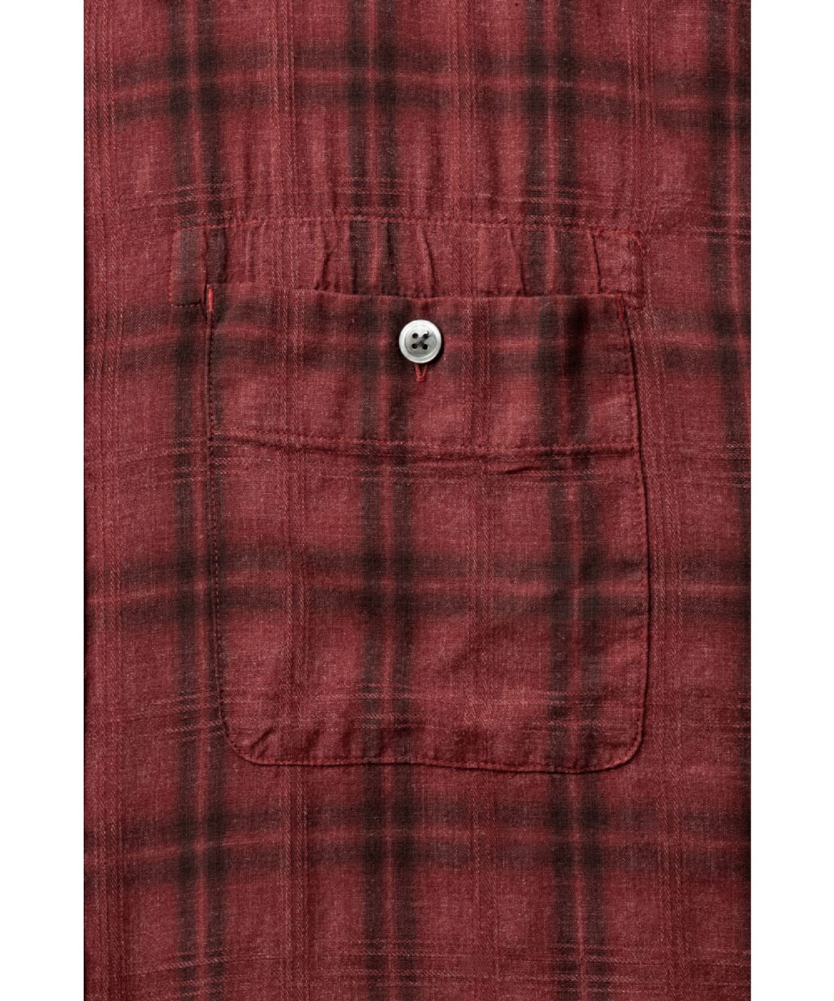 해칭룸(HATCHINGROOM) 2Pk Shirt 1/2 Over Dyed Check Dark Red