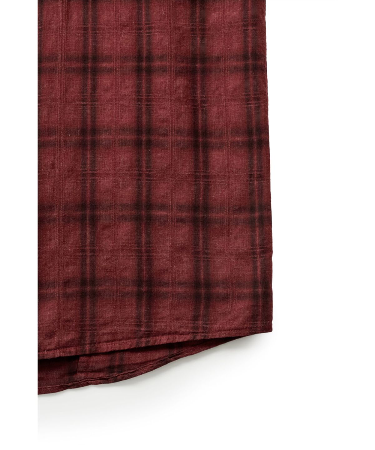 해칭룸(HATCHINGROOM) 2Pk Shirt 1/2 Over Dyed Check Dark Red